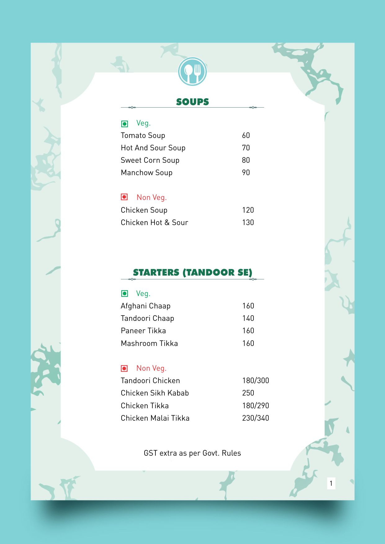 menu